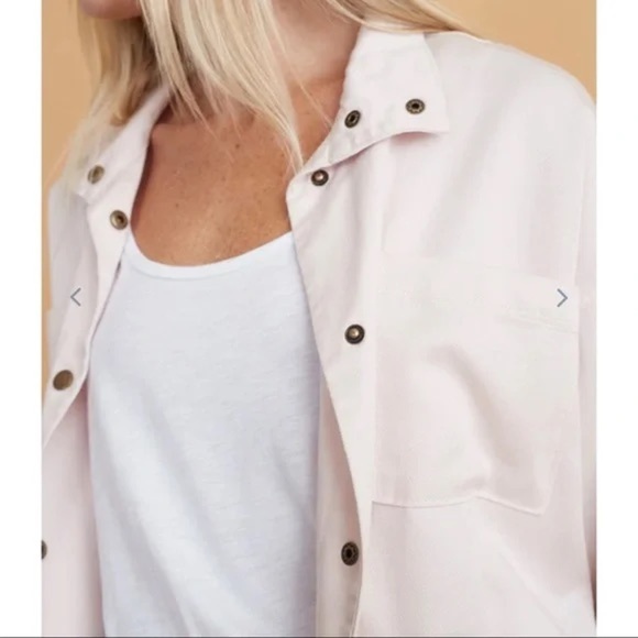 Marine Layer Jacket Women's Size Small Rosewater Pink Oslo Crop Tie Waist Boxy - Picture 7 of 13
